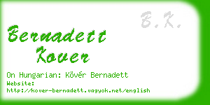 bernadett kover business card