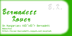 bernadett kover business card